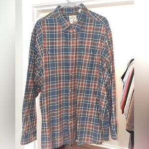Men’s Red Head Button-Down Plaid Long Sleeve Shirt - XXL